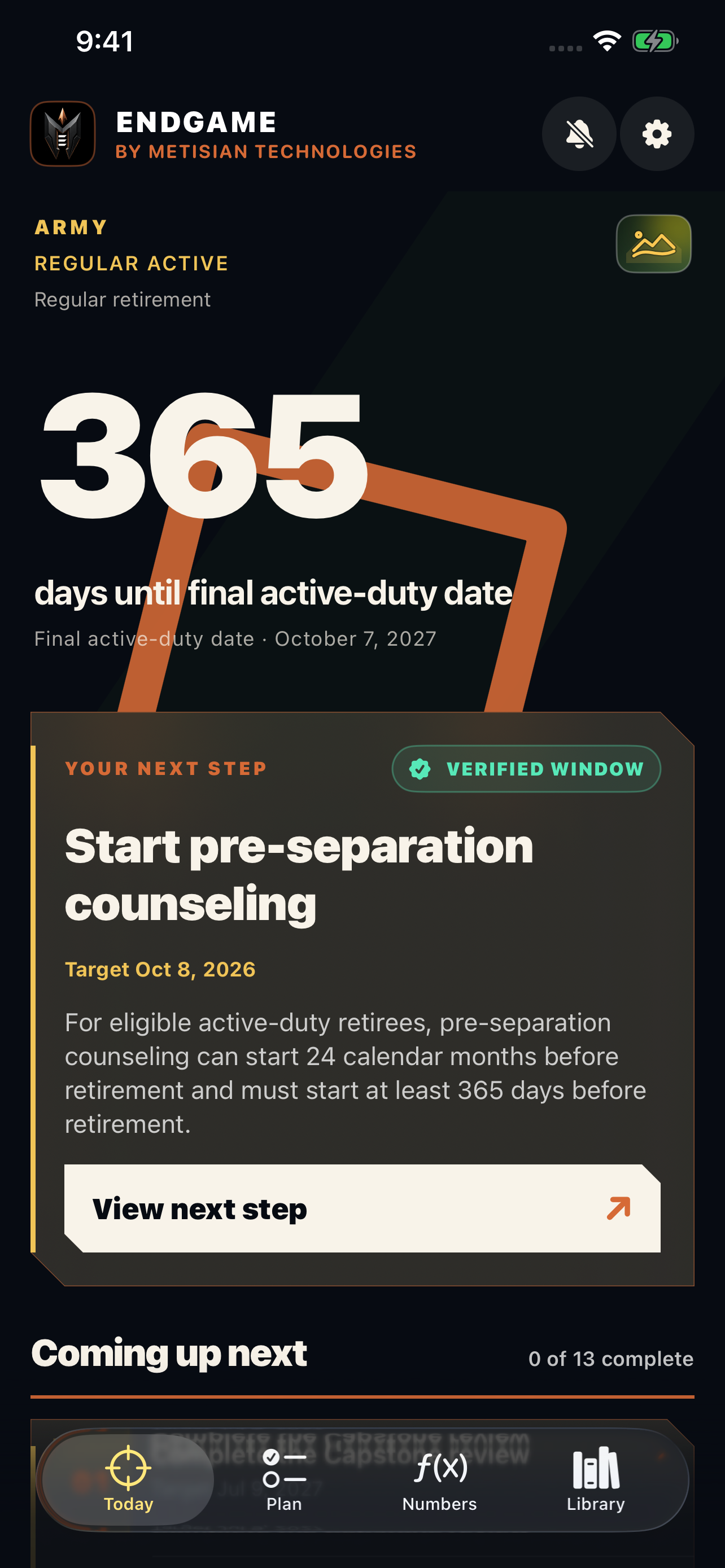 Endgame: Military Retirement build70 transition roadmap example